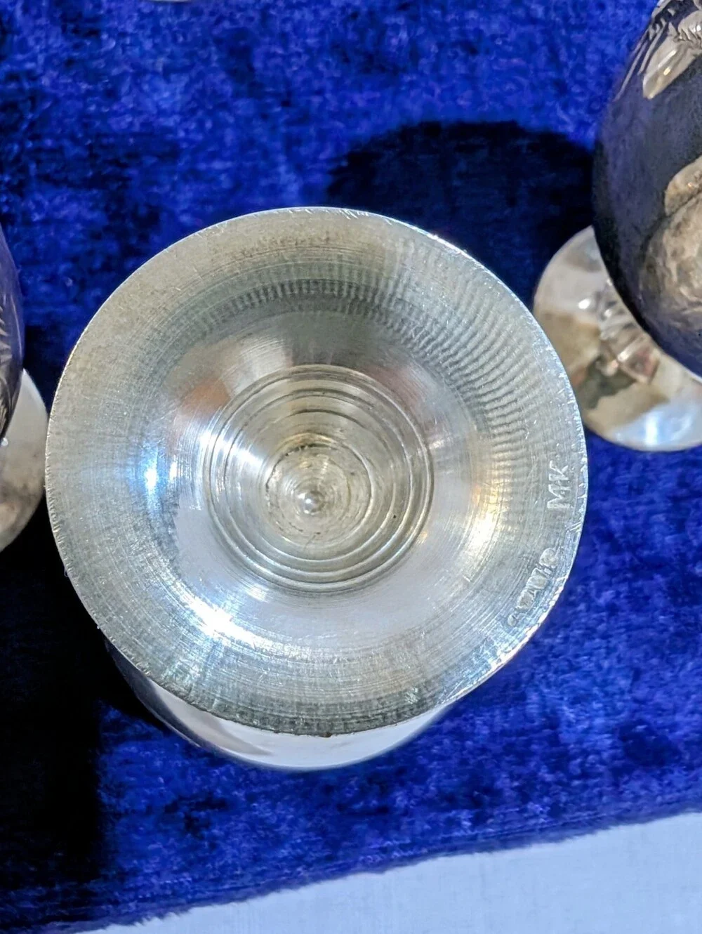 Vintage EPNS Silver Plated Engraved Cordial Goblets -Set of 6- in Original Case